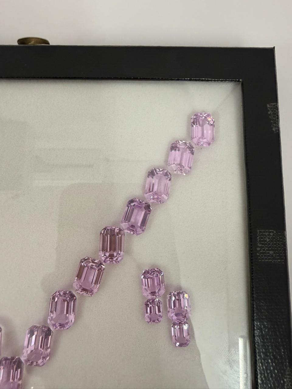 Natural Pink Kunzite Gemstone Layout