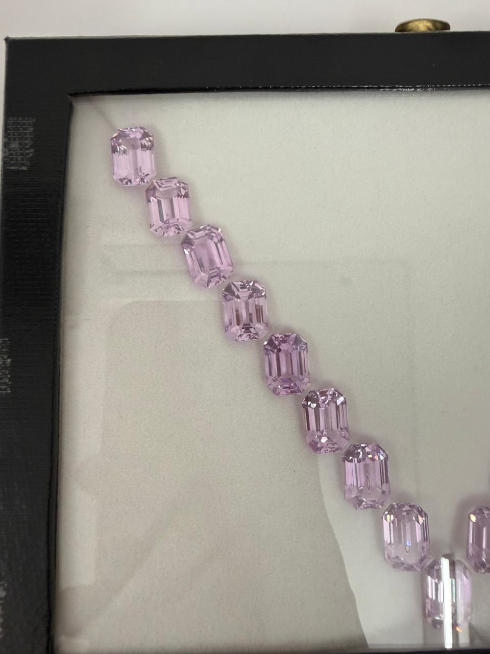 Natural Pink Kunzite Gemstone Layout