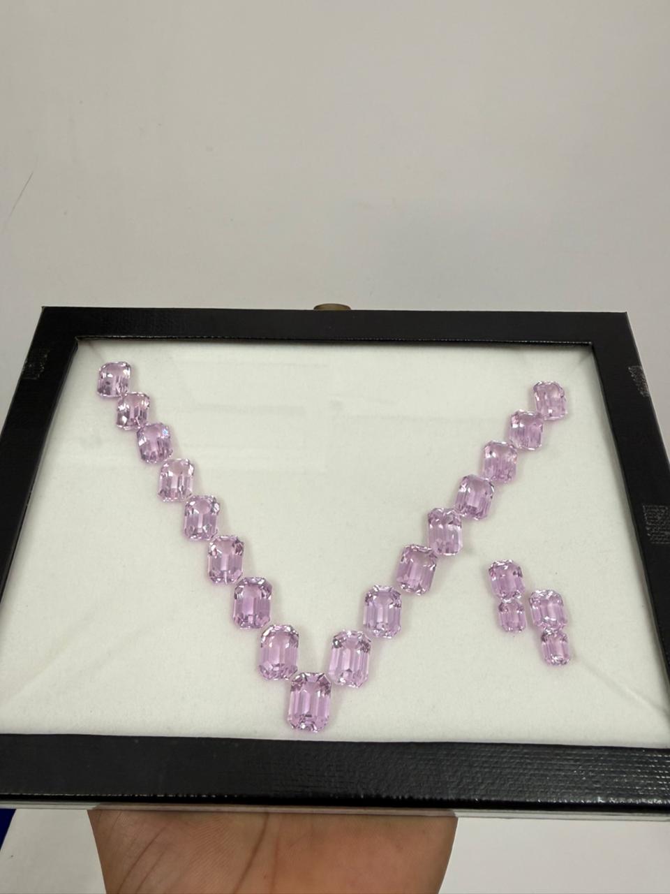 Natural Pink Kunzite Gemstone Layout